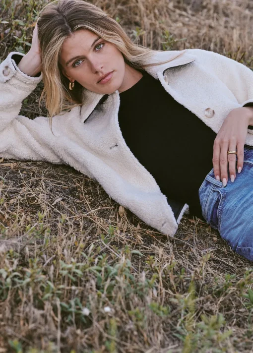 BOBBIE BUTTON UP SHERPA JACKET