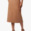 DOREEN CROSS SEAMED FAUX LEATHER SKIRT