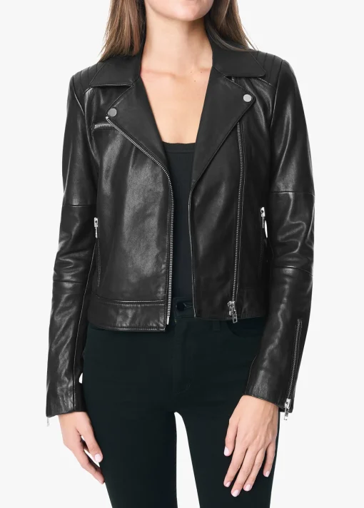 DYLAN LEATHER ZIP MOTO JACKET