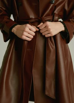 ELIZA VEGAN LEATHER TRENCH