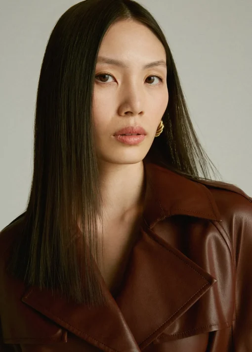 ELIZA VEGAN LEATHER TRENCH