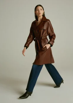 ELIZA VEGAN LEATHER TRENCH