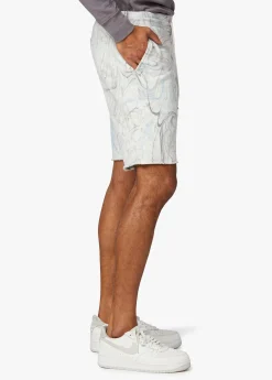 MARBLE DYE FRENCH TERRY FLEECE SHORT