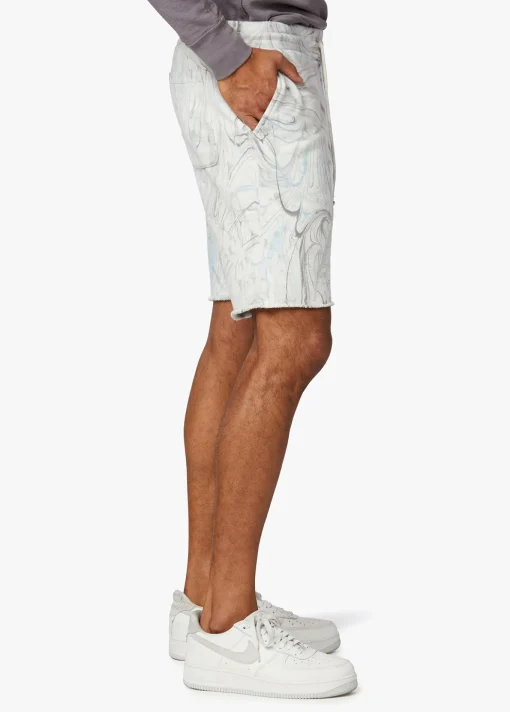 MARBLE DYE FRENCH TERRY FLEECE SHORT
