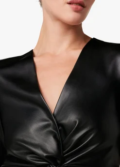 MILLIE TWISTED VEGAN LEATHER DRESS