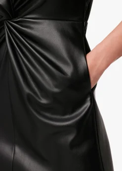 MILLIE TWISTED VEGAN LEATHER DRESS