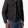 QUILTED BLACK TRUCKER JACKET