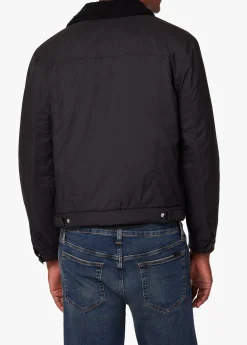 QUILTED BLACK TRUCKER JACKET