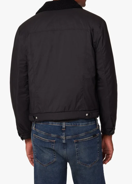 QUILTED BLACK TRUCKER JACKET