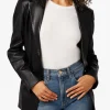 THE NINA BOYFRIEND LEATHER BLAZER
