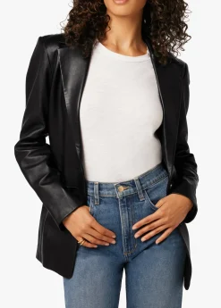 THE NINA BOYFRIEND LEATHER BLAZER