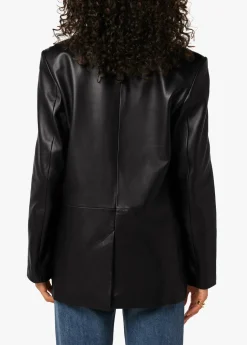 THE NINA BOYFRIEND LEATHER BLAZER
