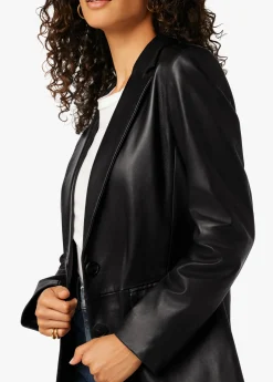 THE NINA BOYFRIEND LEATHER BLAZER