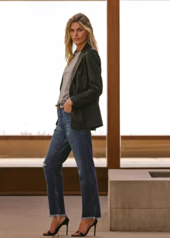 THE NINA BOYFRIEND LEATHER BLAZER
