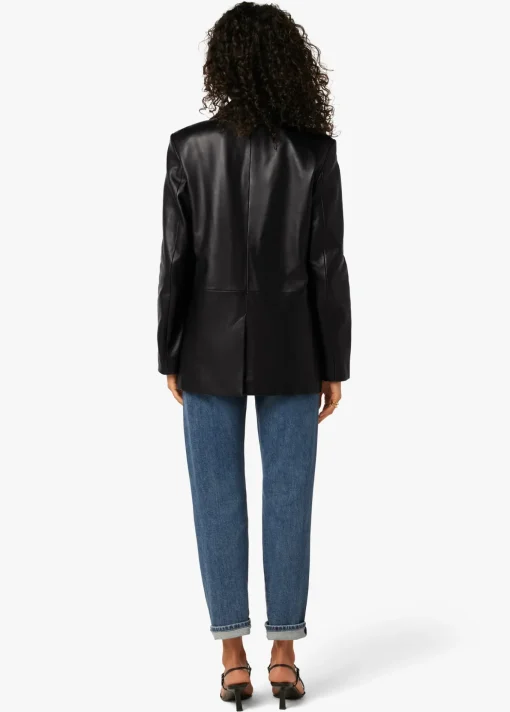 THE NINA BOYFRIEND LEATHER BLAZER