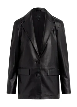 THE NINA BOYFRIEND LEATHER BLAZER