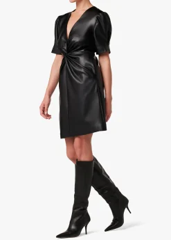 MILLIE TWISTED VEGAN LEATHER DRESS